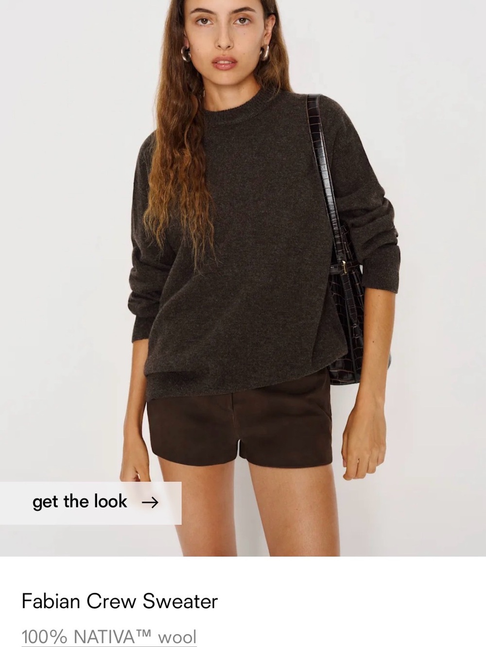 Reformation Fabian Crew Sweater in Espresso